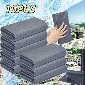 10-Pack Magic Glass Cleaning Cloths, Thick Microfiber Wipes for Windows Mirrors Cars Kitchen Bathroom, Reusable Non-Scratch Towels