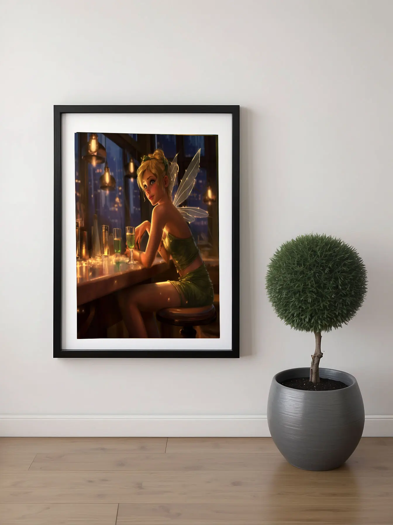 13" x 19"  High Quality Photo Print black Color Framed Picture - Tinkerbell 2 Decoration Poster