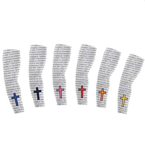 White Phil 4:13 Cross Arm Sleeve Many Colors for Baseball, Football, Basketball
