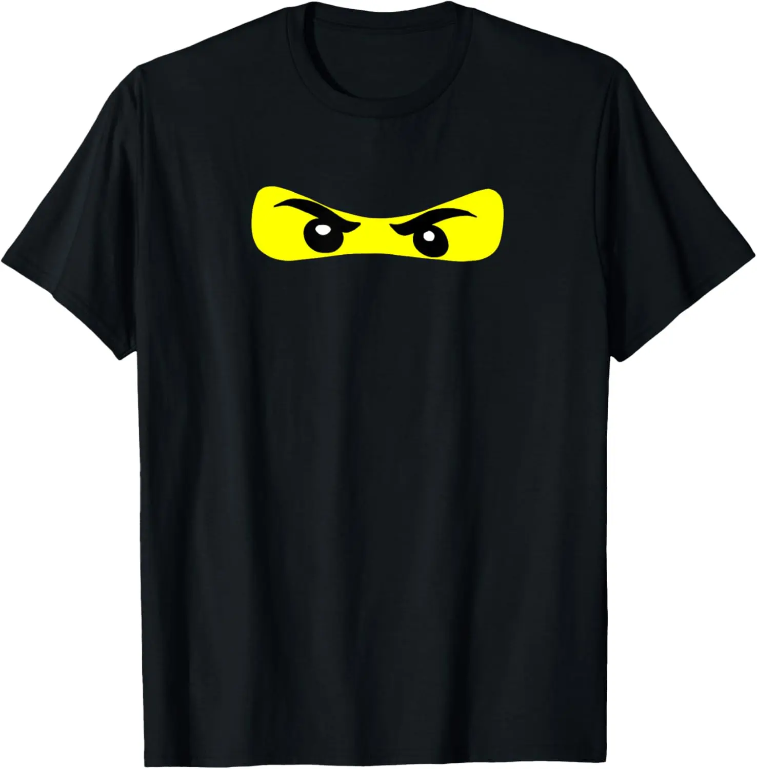 100% Cotton Unisex-Adults Ninja Eye Print Halloween T-Shirt, Black, Small, Short Sleeve, Classic Fit, Crew Neck, Pull On