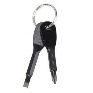 Portable Mini Screwdriver (2pcs), Camping Mini Screwdriver Keychain, Portable Cross & Flat Screwdriver Key Ring Tool, High Quality Hardware