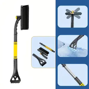 Multifunctional Car Snow Shovel PP Material Non Electric Snow Scraper and Ice Remover Tool with Brush for Car Windshield Window Snow Cleaning Winter Vehicle Emergency Tool Durable Portable Snow Removal Kit summerwins