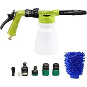 6-Level Foam ESP Foam Gun: Garden Hose Wash Sprayer, Metal Handle, Mitts, Quick Connector, Thick Filtration car wash foam sprayer