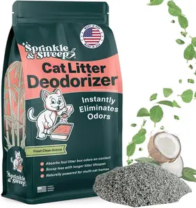 Sprinkle & Sweep Cat Litter Deodorizer - 8oz Non-Toxic Odor Eliminator for Litter Smell Control, Safe for Kittens, Home Odor Neutralizer, Kitty Litter Freshener, One Month Supply