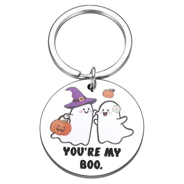 Halloween Spooky Keychian for Boyfriend Girlfriend, Boo Basket Ideas, Ghost Face Keychain for Him Her, Horror Gifts for Horror Lover, Cool Thing for Couple, Mother Day Gift for Wife Women