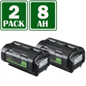 2-Pack 40V 8.0Ah Lithium-ion Battery Replacement for Ryobi RBL1820G OP440 OP4050A OP40601 OP4060A1 OP40602 OP4201 Tool Accessories