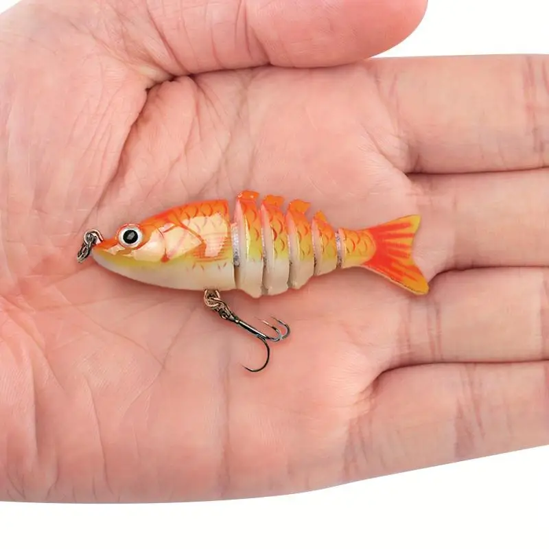 Bionic Hard Bait, Multi-segment Artificial Hard Bait Perfect for Fresh Water & Saltwater, Trout & Bass Fishing Lure, Multi Jointed Swimbait Lifelike H