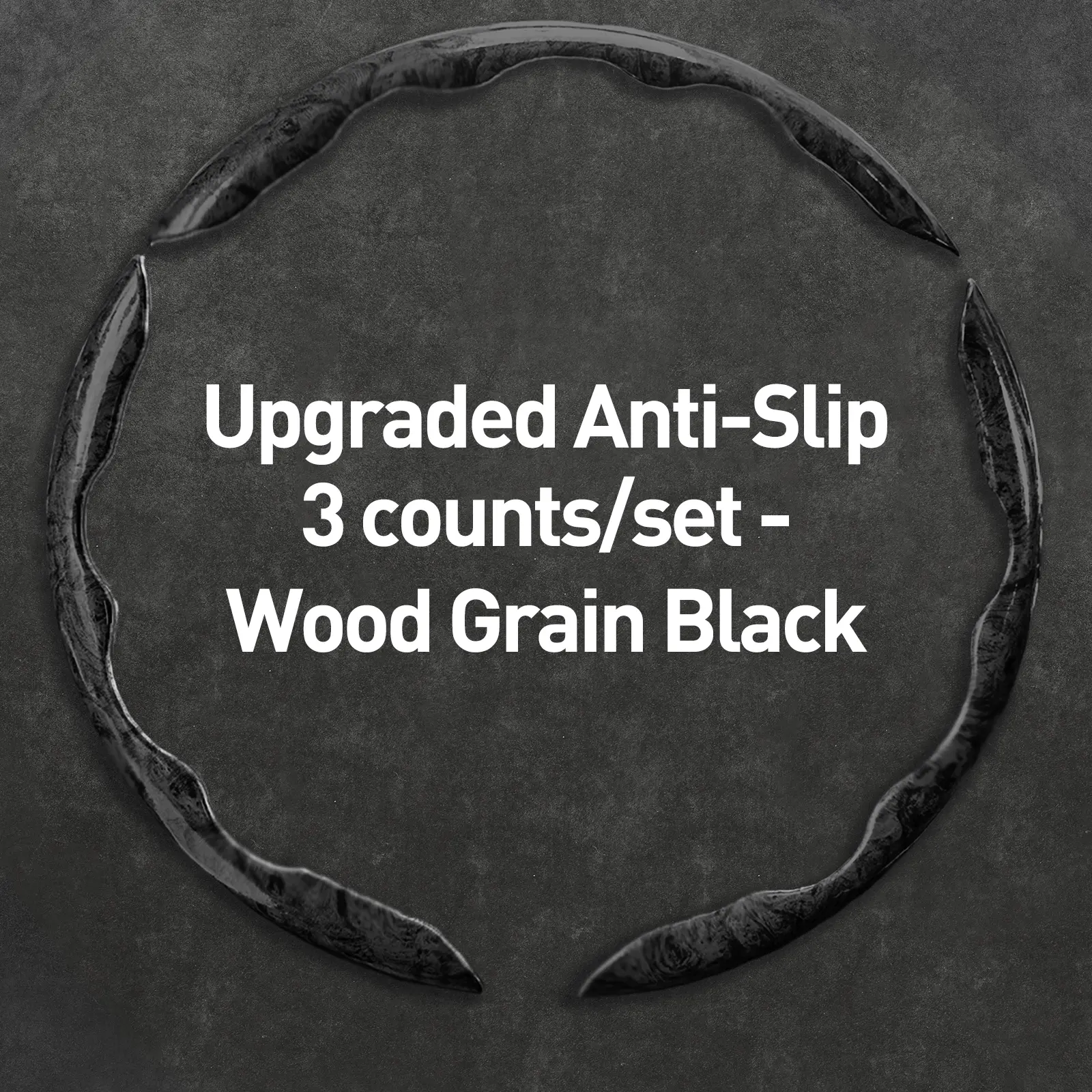 Upgraded Anti-Slip，3 counts/set-Wood Grain Black