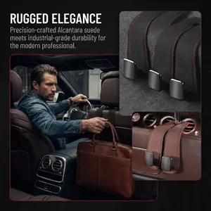 Universal Suede Leather Car Back Seat Hook | Double Hanging Organizer for SUV & Sedan | Soft Anti-Scratch Interior Decor | Multi-Functional Headrest Hanger Bags & Essentials Solar Powered Winter Windshield Long Carbon Fiber Stretchable Truck Bed Cargo Net