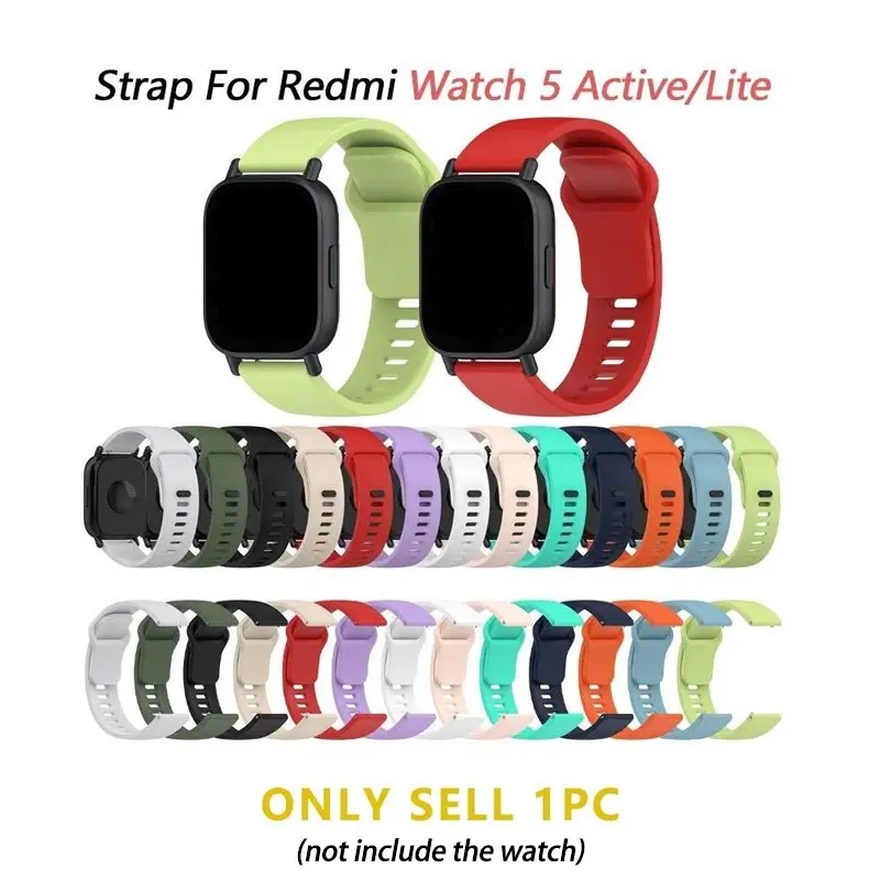 Adjustable Silicone Strap, Smart Watch Accessories, Smart watch strap for Redmi Watch 5 Active/Lite - 22mm Replacement Strap, Compatible with Xiaomi Watch S2 S3 S4, Gear S3, Amazfit GTR 2 3 3Pro 4 Bip6, Garmin 255s, Haylou RT2 LS10 RS4