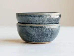 Handmade Set of Ceramic Condiment Dipping Bowls - Evergreen