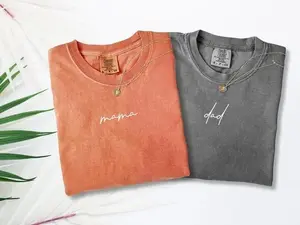 Comfort Colors Mama And Dad T-Shirt, Mother's Day Gift, Father's Day Gift, Blessed Mom Dad Tee, Custom Birthday Gift For Parents, Pregnancy Announcement Tee