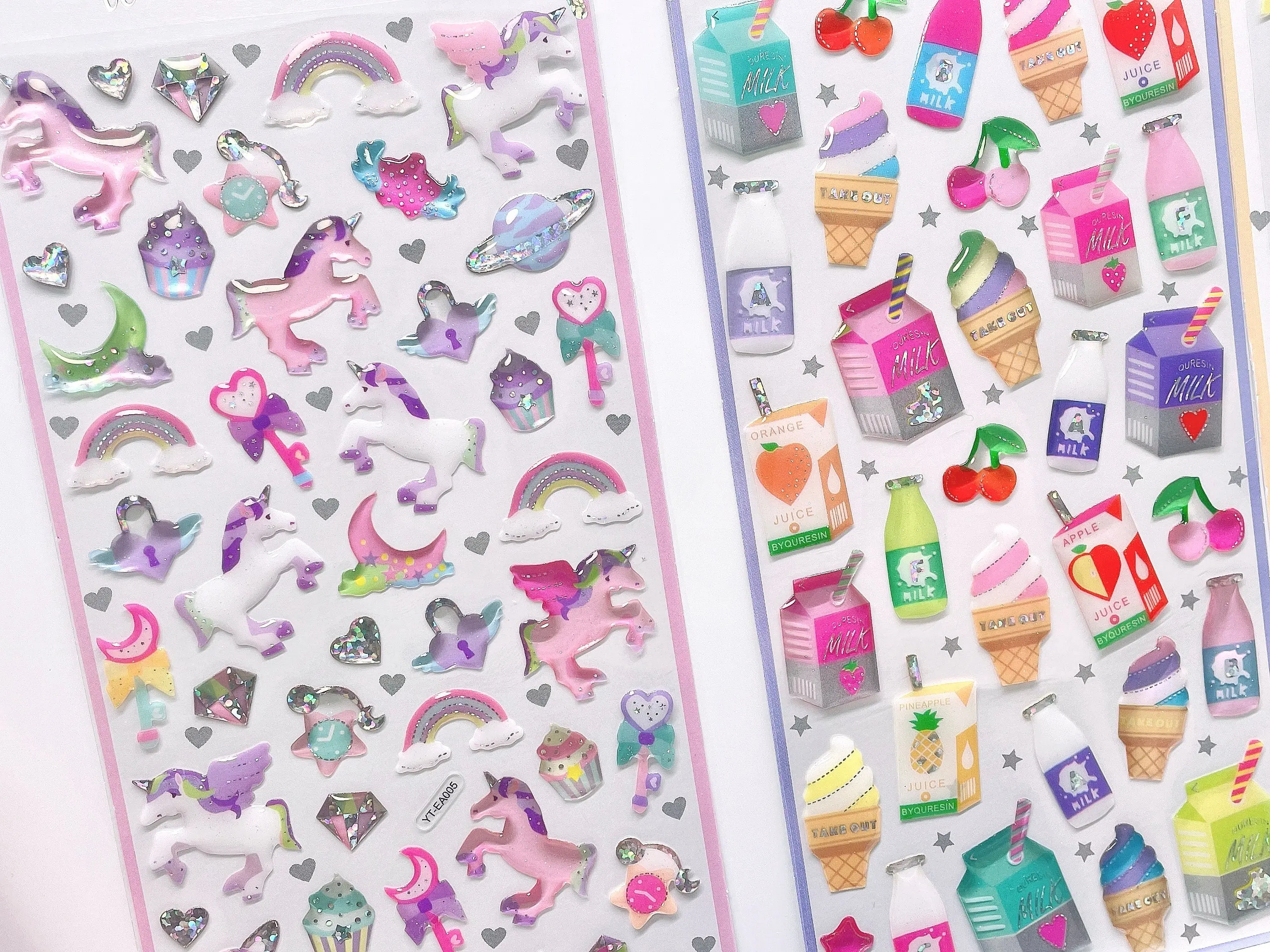 Kawaii Epoxy Sticker - Colorful Decorative Stickers for Home Decor and Decoration