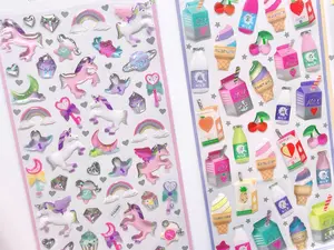 Kawaii Epoxy Sticker - Colorful Decorative Stickers for Home Decor and Decoration