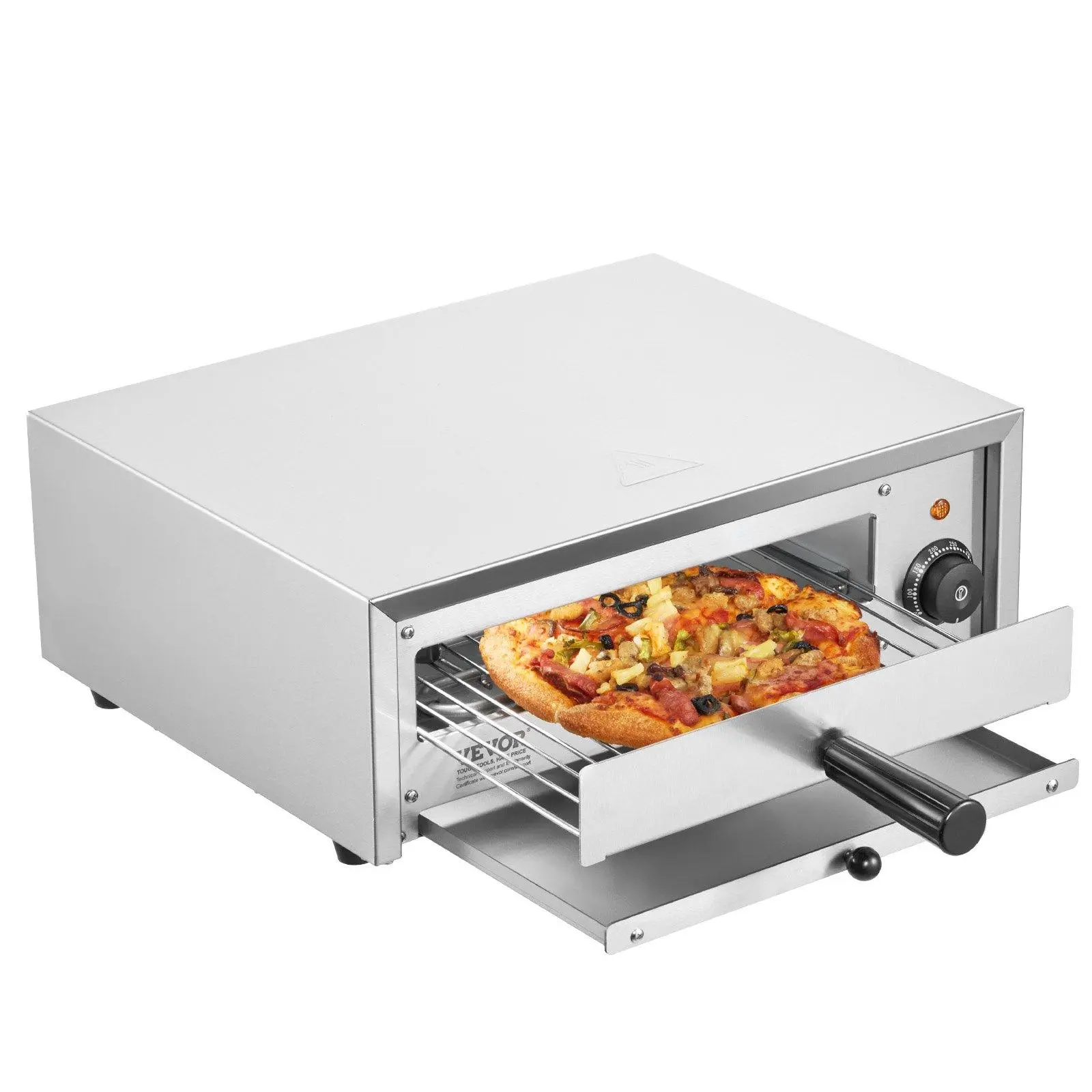 【Backtoschool】VEVOR Electric Pizza Oven 12-inch 1500W 122-662℉ Temp Range Removable Crumb Tray