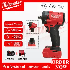Milwaukee M18 1/2" Brushless Cordless Impact Wrench - 350N.m Max Torque, 3500RPM No-Load Speed, 4500IPM Impact Rate, Variable Speed Trigger for Automotive Repair and Heavy Duty Maintenance