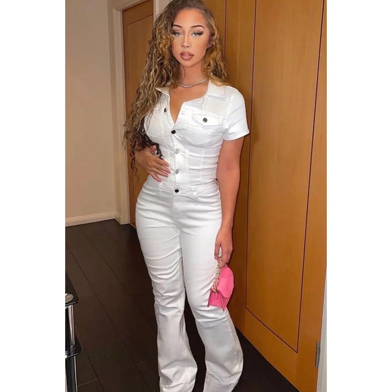 Day Dreaming Denim Jumpsuit - White 6