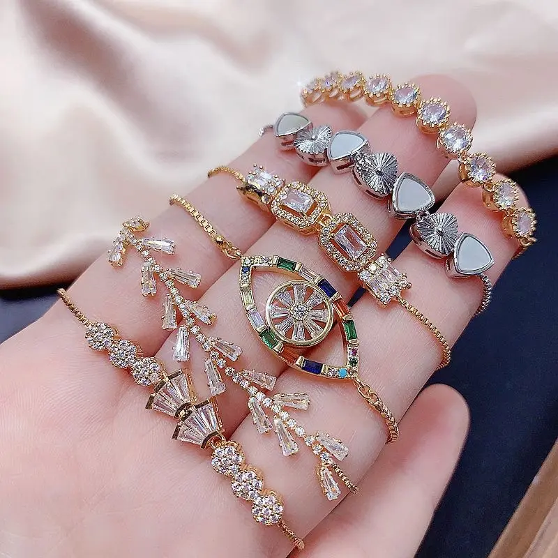 Chic Adjustable Color Zircon Bracelets & Bangles! Light Luxury, Super Versatile