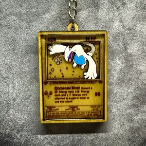 Mayans TCG Treasure Lugia Base Set Acrylic Keychain - 2" Height, Hand Painted Acrylic on Wood, Ships with Bubble Wrapping