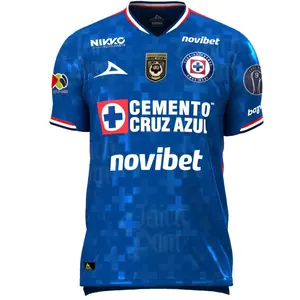 Cruz Azu1 25/26 Home Blue Jersey, Liga MX Short Sleeve Soccer Shirt for Men and Women, Fan Edition Kit