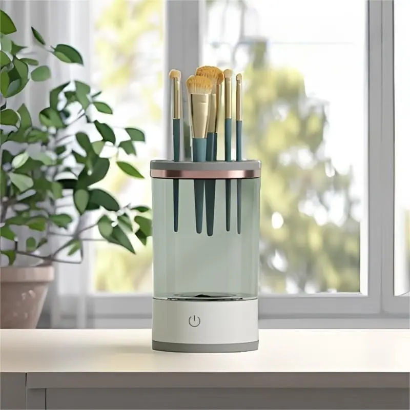 Electric Makeup Brush Cleaner, 1 Box Portable Automatic Makeup Brush Cleaner, Spinning Makeup Brush Cleaner for All Type Makeup Brushes, Cosmetic, Brush Cleanser, Makeup Brush Cleaning, Makeup Brush Washer, Cosmetic Makeup Tool