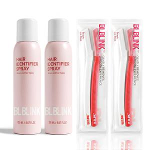 BLBLINK Facial Hair Identifier & Removal Spray & Razor Kit with Collagen Facial Mask, Upgraded Dermaplaning Shaver Combo, 150 ML Extra-Large Capacity, 7 Botanical Ingredients Hypoallergenic Gentle for Sensitive Skin
