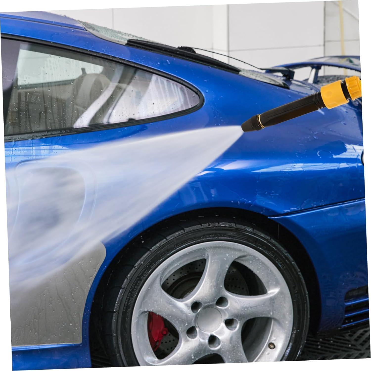 This new home garden car wash water gun nozzle offers 3 modes and is suitable for outdoor high-pressure watering of flowers, vegetables, and car washing. It includes a hose.