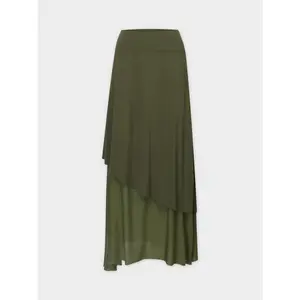 DOUBLE LAYER SKIRT-OLIVE