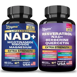 Eternal Wellness Bundle - Zoyava NAD+ & Resveratrol All-in-One Supplement Combo for Extra Skin Aging Support, Vitality, & Overall Wellness - Made in USA