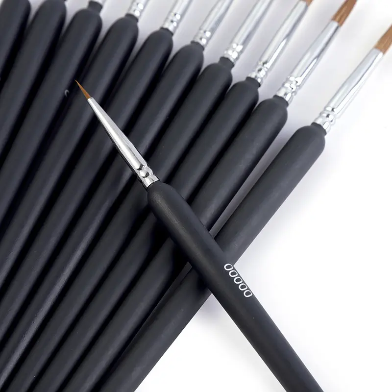 10-Piece Premium Wolf Hair Art Brush Set, Detailed Watercolor & Oil Painting Brushes, Comfortable Birch Wood Handle, High-Quality Artist Tools