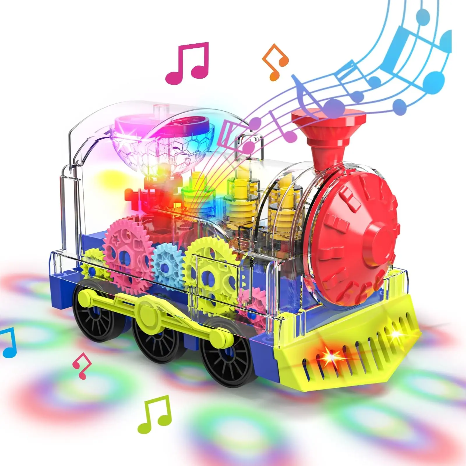 Kids Electric Train Toy with Flashing Lights & Music, 360 Degree Rotation, Educational Training Toy for Boys & Girls, Party Celebrations