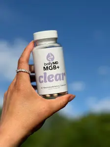 MGB+ Clear Gut-Brain Axis Supplement | PEA, Magnesium Glycinate, Lipid-Soluble B1, Saffron & Artichoke Leaf | Bloating & Brain Fog Support | Physician-Formulated, 60 Capsules by BellyMD