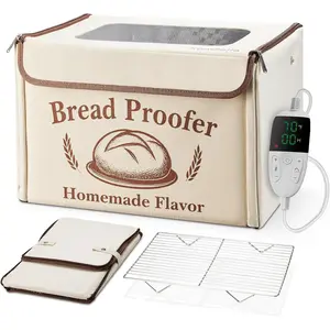 Proofing Box - Foldable Proofing Bread Box with 68-122 ° F Temp & 48H Timer, Bread Proofer for Sourdough, Pizza Dough, Yogurt, Kombucha, 5-Layer