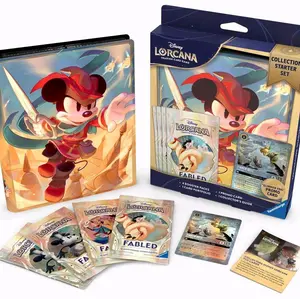 Disney Lorcana Fabled Starter Set with 4 Booster Packs and Portfolio Binder - Collectible Trading Card Game Starter Kit