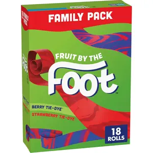 Fruit Flavored Snacks Rolls Variety Pack 18 Count | Berry & Strawberry Tie-Dye Fruit Snacks | Fun Kids Snacks Family Pack 13.5oz