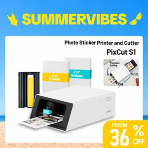 [LIVE ONLY] Liene PixCut S1 All-in-One Photo Sticker Printer & Cutting Machine - Bluetooth Thermal Dye-Sublimation Sticker Maker for DIY Crafts & Personalized Gifts, 300 DPI Prints, AI Auto-Cutting, Smart Design App with AI Creation Tools, SummerVibes