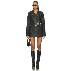 Show Me Your Mumu Stapleton Mini Dress in Caviar Faux Leather