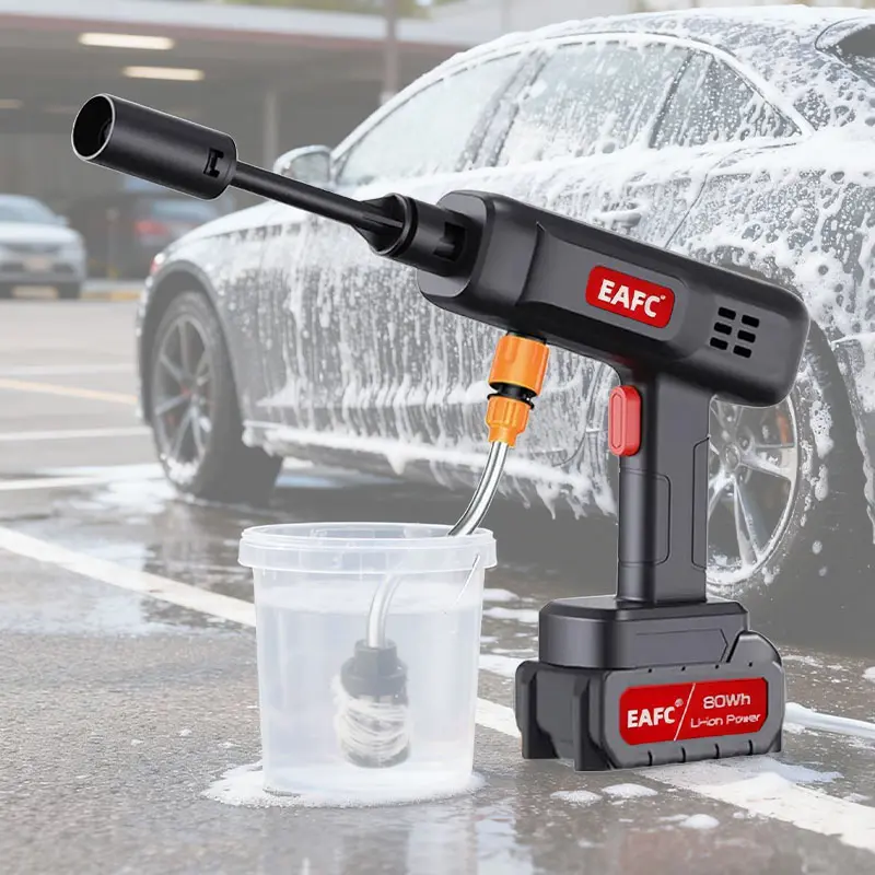Wireless Rechargeable High-Pressure Car Wash Gun, Pressure Washer, Foam Sprayer, Portable Multi-Functional Us Plug, Includes Accessories, Suitable for Cars, Floors, Home, Garden, Car Wash Tool, Car Wash Equipment