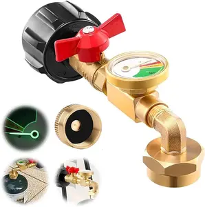 Propane Refill Adapter with Valve and Gauge, Fill 1 Pound Bottles from 20lb Tank, Fits QCC1 / Type1 Propane Tank and 1 lb Throwaway Disposable Cylinder Propane Bottle Connector, Men Gifts