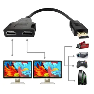 HDMI Cable Splitter 1 in 2 Out HDMI Adapter Cable HDMI Male to Dual Female 1 to 2 Way, Support Two The Same Size TVs at The Same Time, Signal One in Two Out 1080P Mirror Only