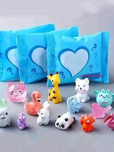 15pcs Surprise Resin Blind Bags, Mini Resin Animals, Luminous Resin Cute Animal Ornaments, Creative Decorations, Mysterious Blind Bags, Can Be Used As Micro Landscape Decorations, Suitable For Surprise Gifts For Family, Friends, Lovers And Classmates