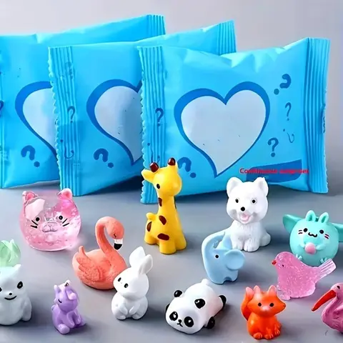 15pcs Surprise Resin Blind Bags, Mini Resin Animals, Resin Figurine, Luminous Resin Animal Ornaments, Creative Decorations, Can Be Used As Micro Landscape Decorations, Suitable For Surprise Gifts For Family, Friends, Lovers And Classmates