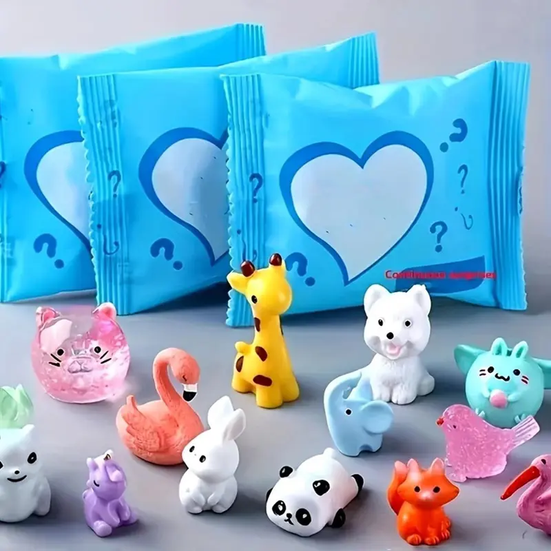 15pcs Surprise Resin Blind Bags, Mini Resin Animals, Resin Figurine, Luminous Resin Animal Ornaments, Creative Decorations, Can Be Used As Micro Landscape Decorations, Suitable For Surprise Gifts For Family, Friends, Lovers And Classmates