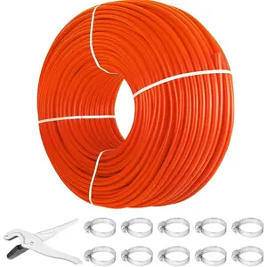 VEVOR PEX-B Pipe 1/2 Inchx 1000 Feet, Oxygen Barrier Flexible Pipe Tubing, Red for Hydronic Radiant EVOH Floor Heating, Water Plumbing Applications with Cutter ClampsVEVOR Super Brand Day