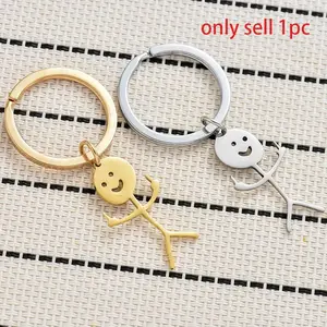Middle Finger & Stickman Best Friends Keychain – Funny Matching Couple Keychains, Cute Quirky Friendship Accessories