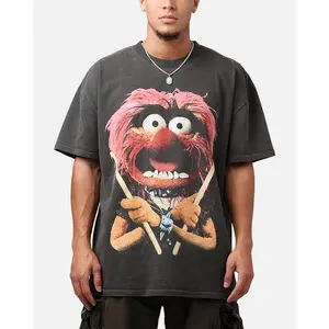 73Studio Disney The Muppets Animal Heavyweight T-Shirt Black Wash