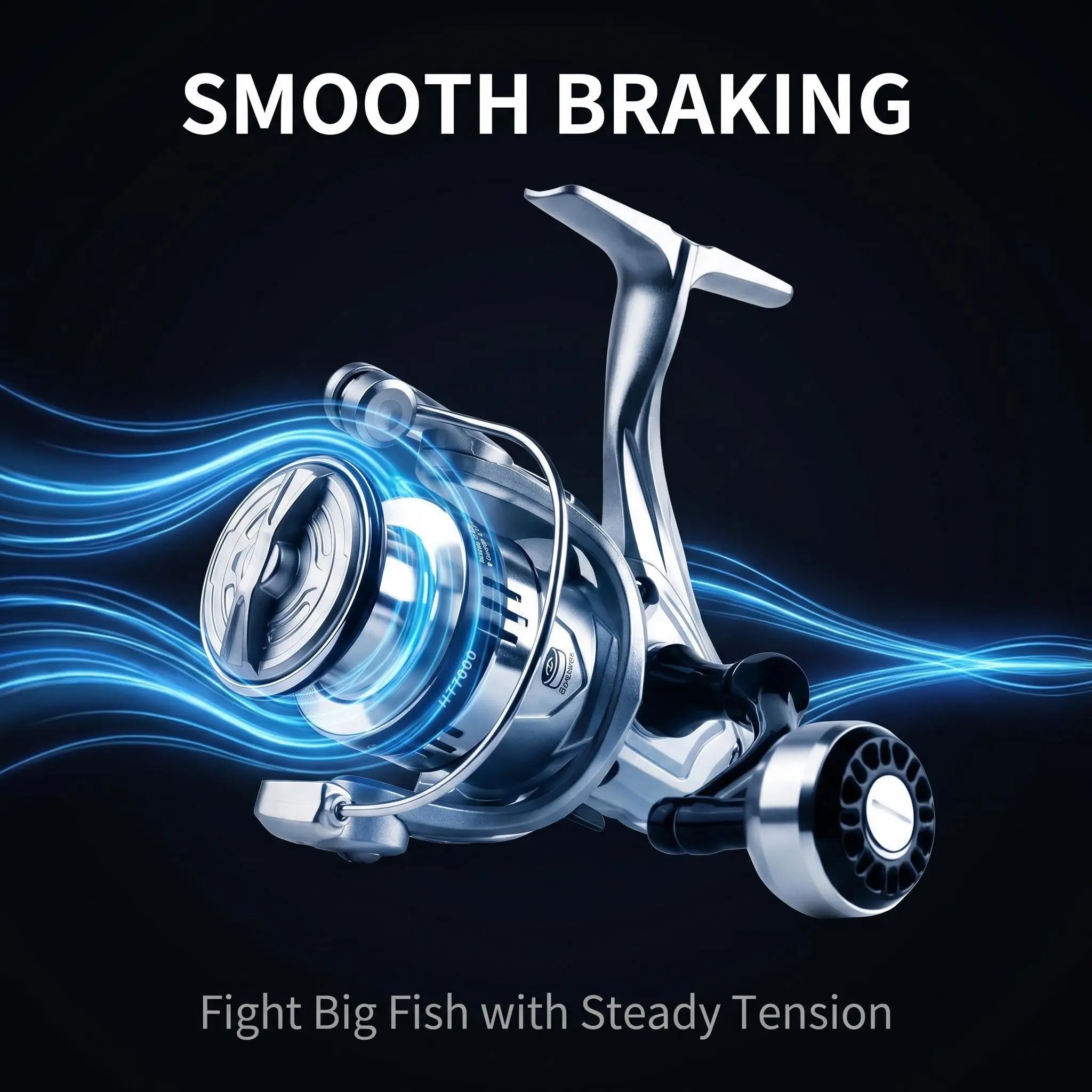 Metal Spinning Fishing Reel - Adjustable, Anti-Tangle Outdoor Fishing Supplies with Large Line Capacity, Smooth Drag for Saltwater & Freshwater Surfcas，gear supply,bass trout salmon,carbon drag