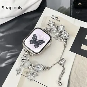 Butterfly Design Watch Band for Apple Watch (Band Only), Smart Watch Replacement Band Compatible with Apple Watch Series 38/40/41/42/44/45/46/49mm Smart Watch Straps