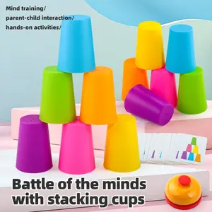 Color Sorting Cognitive Training Stack Cup Game, Educational Puzzle Toy for Kids, Competitive Institutional Prop, Reward Punishment Game, Family Fun Game