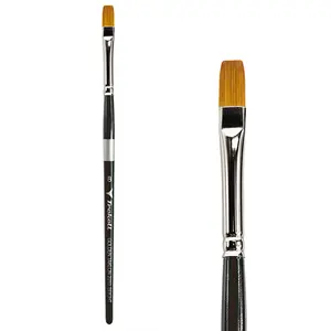 Trekell Golden Taklon Short Handle Artist Brush -  Size #8 Bright